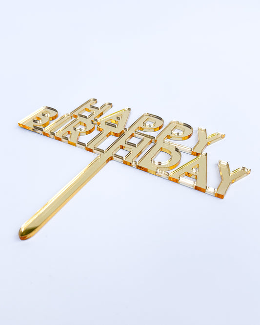 Gold Happy Birthday Topper
