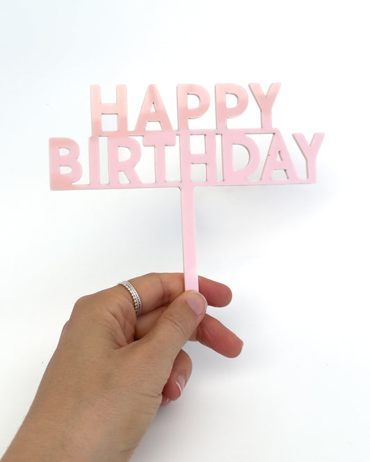 Blush Happy Birthday Topper