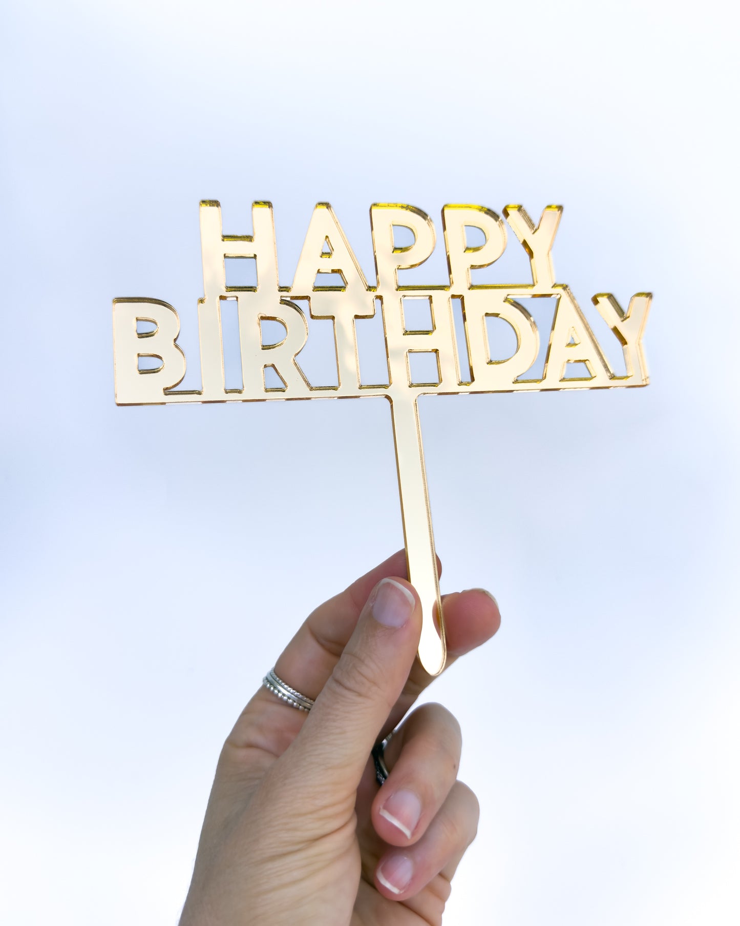 Gold Happy Birthday Topper