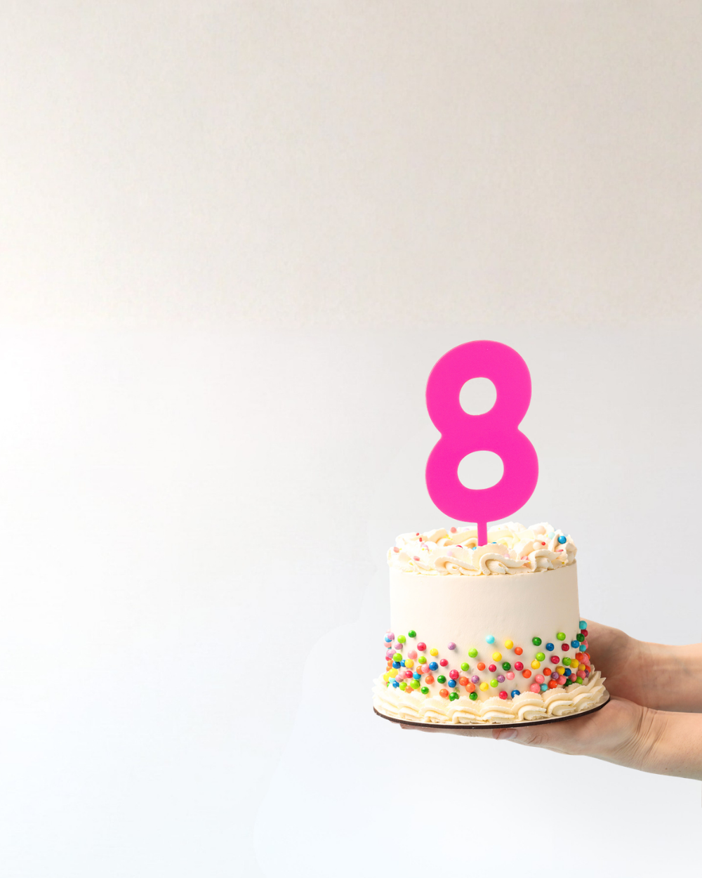 birthday cake topper neon pink acrylic number